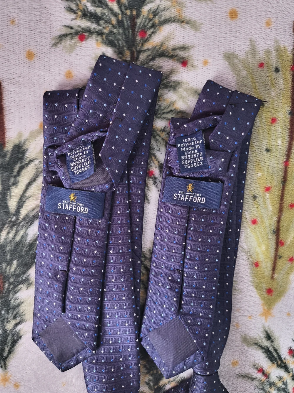 For Children See Photos For Measurements, Stafford Navy Blue Polka Dot Tie
